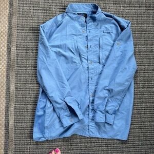 Rail Riders Men's Blue Eco-tech Button Down Shirt